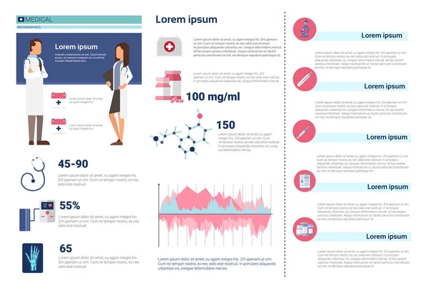 Sağlık Tıp Infographics bilgi başlığı ile kopya alanı — Stok Vektör