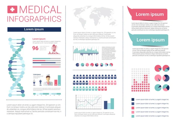 Banner da informação dos infográficos da medicina da saúde com espaço de cópia — Vetor de Stock