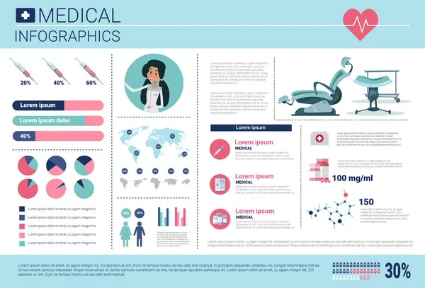 Gesundheitsmedizin Infografik Informationsbanner mit Kopierplatz — Stockvektor