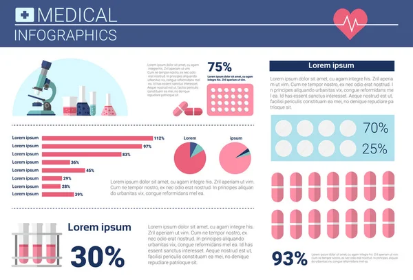 Banner da informação dos infográficos da medicina da saúde com espaço de cópia — Vetor de Stock