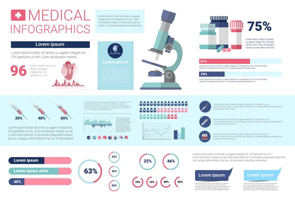 Banner da informação dos infográficos da medicina da saúde com espaço de cópia — Vetor de Stock