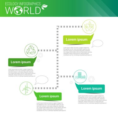 Dünya Çevre koruma yeşil enerji ekoloji Infographics afiş kopya alanı ile