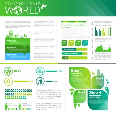 Dünya Çevre koruma yeşil enerji ekoloji Infographics afiş kopya alanı ile