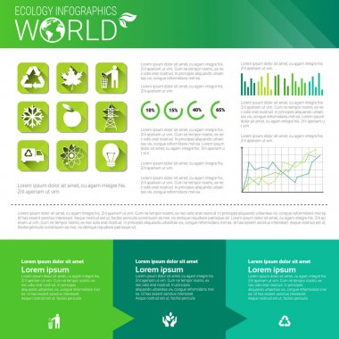 Dünya Çevre koruma yeşil enerji ekoloji Infographics afiş kopya alanı ile