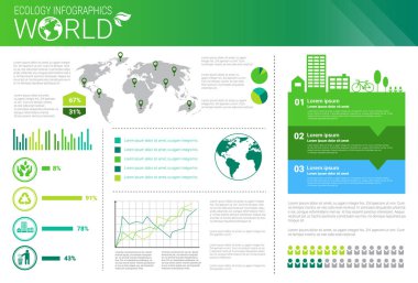 Dünya Çevre koruma yeşil enerji ekoloji Infographics afiş kopya alanı ile