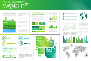 Dünya Çevre koruma yeşil enerji ekoloji Infographics afiş kopya alanı ile