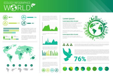 Dünya Çevre koruma yeşil enerji ekoloji Infographics afiş kopya alanı ile