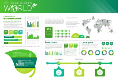 Dünya Çevre koruma yeşil enerji ekoloji Infographics afiş kopya alanı ile