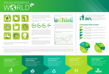 Dünya Çevre koruma yeşil enerji ekoloji Infographics afiş kopya alanı ile