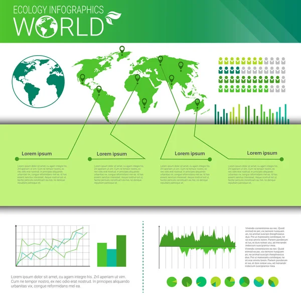 Világ környezetvédelmi zöld energia ökológia Infographics Banner másol hely — Stock Vector