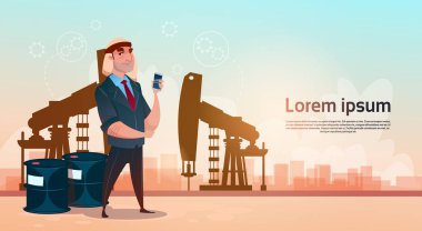 Zengin Arap iş adam petrol ticaret etmek teçhizat Platform siyah servet kavramı