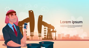 Zengin Arap iş adam petrol ticaret etmek teçhizat Platform siyah servet kavramı