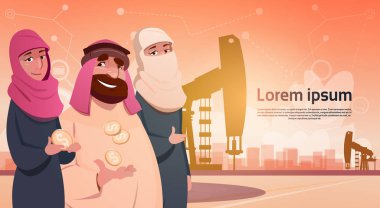 Zengin Arap iş adam petrol ticaret etmek teçhizat Platform siyah servet kavramı