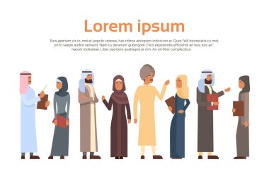 Müslüman insanlar iş erkek ve kadın giyim Arapça karakter taç