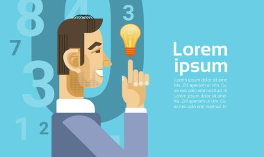 Başarılı iş adamı ile yeni fikir ampul