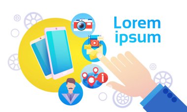 El tutma hücre akıllı telefon sohbet sosyal ağ iletişim kavramı