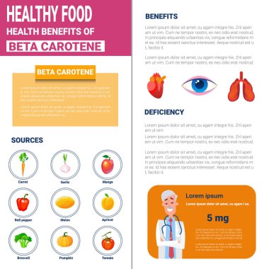 Sağlıklı gıda Infographics ürünler vitamin ve mineraller, sağlık beslenme yaşam tarzı kavramı ile