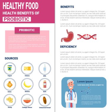 Sağlıklı gıda Infographics ürünler vitamin ve mineraller, sağlık beslenme yaşam tarzı kavramı ile
