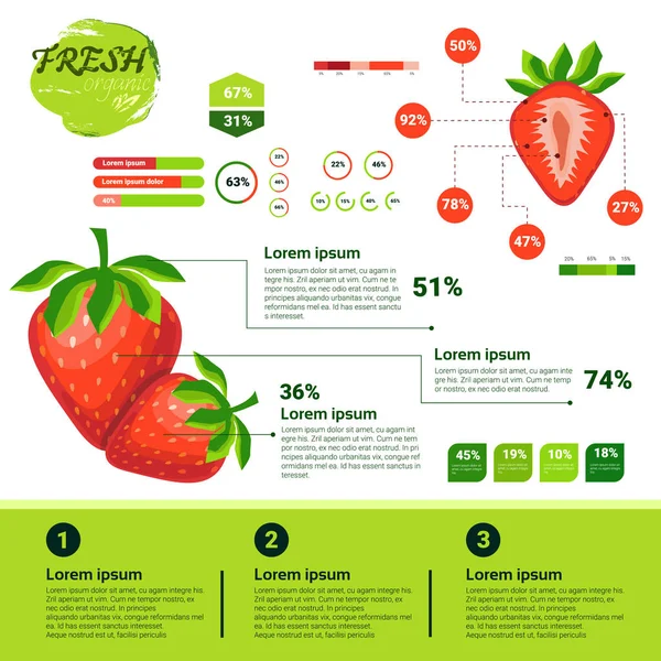 Fresh Organic Infographics Natural Fruits Growth, Agriculture and Farming — стоковый вектор