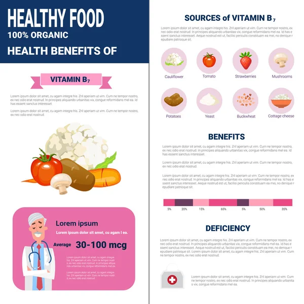 Hälsosam mat Infographics produkter med vitaminer, näring livsstil hälsokoncept — Stock vektor