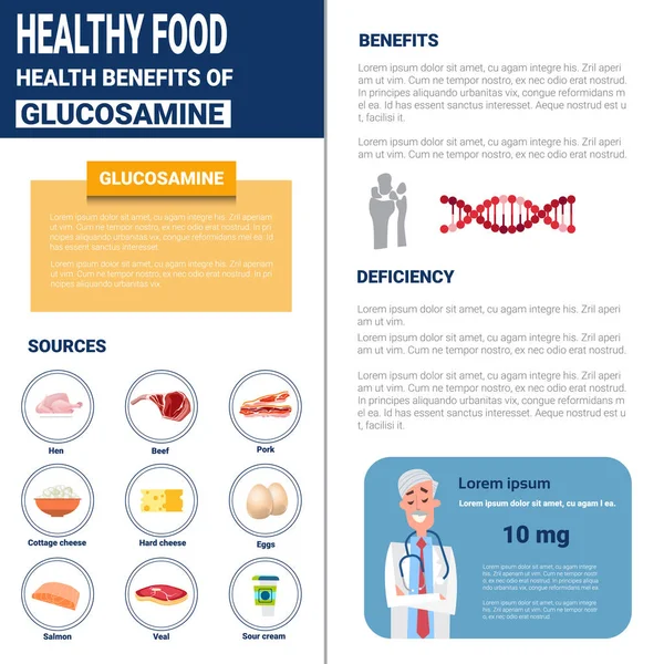 Hälsosam mat Infographics produkter med vitaminer och mineraler, Health Nutrition livsstilskoncept — Stock vektor