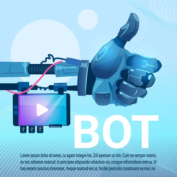 Chat Bot Robot gratuit Assistance virtuelle de site Web ou d'applications mobiles, concept d'intelligence artificielle — Image vectorielle