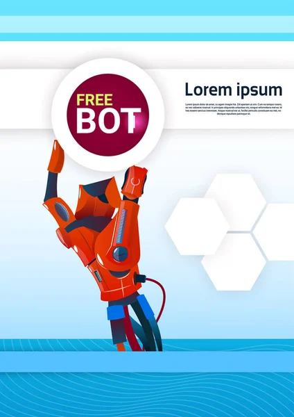 Chat Bot gratis Robot virtuele bijstand van Website of mobiele toepassingen, kunstmatige intelligentie Concept — Stockvector