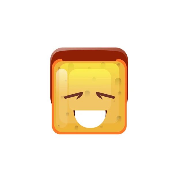 Emoticono sonriente cara con la boca abierta Icono positivo — Vector de stock