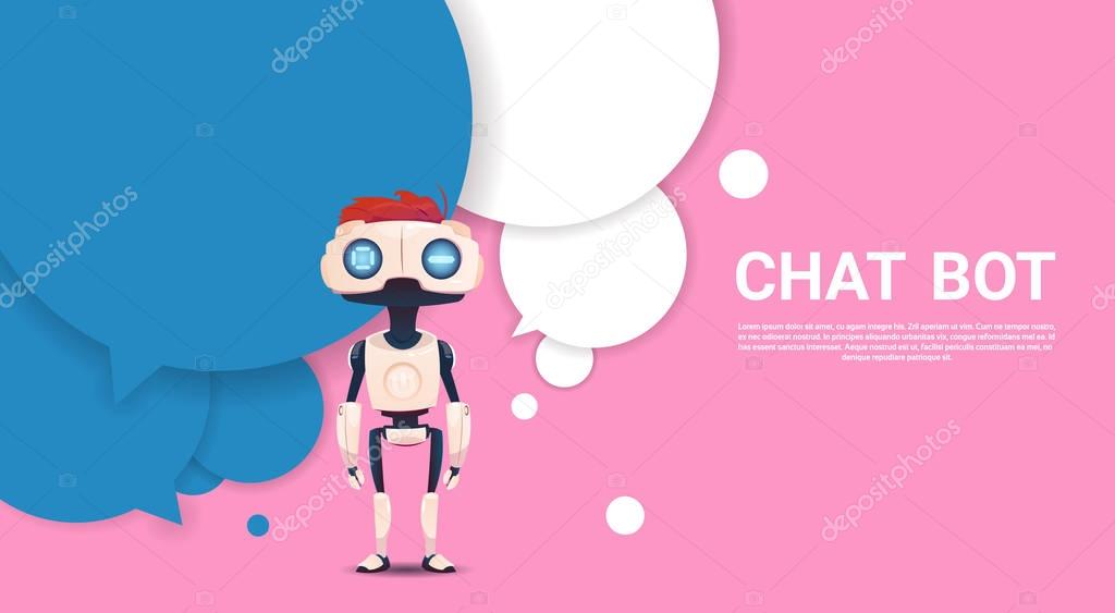 Chat Bot Robot Virtual Assistance Of Website Or Mobile Applications, Artificial Intelligence Concept