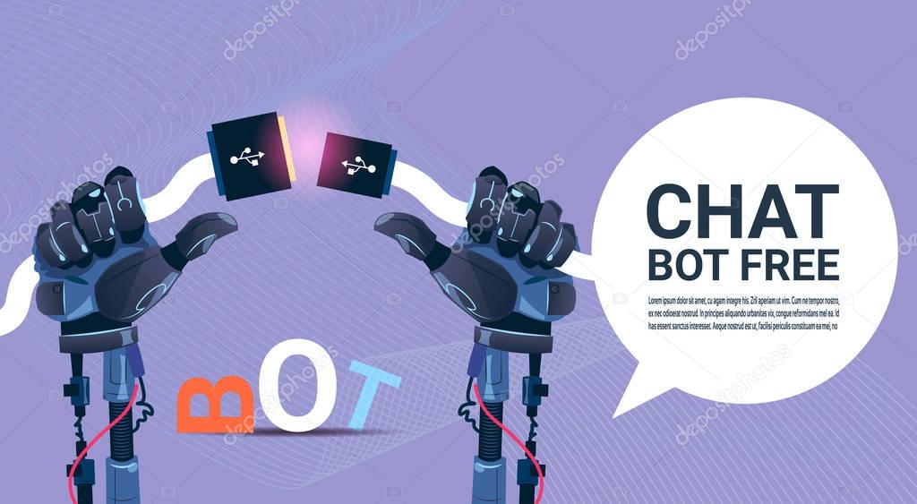 Chat Bot Free Robot Virtual Assistance Of Website Or Mobile Applications, Artificial Intelligence Concept