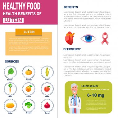 Sağlıklı gıda Infographics ürünler vitamin ve mineral kaynakları, sağlık beslenme yaşam tarzı kavramı ile