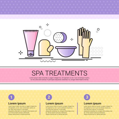 Spa tedavisi kozmetik Infographics Salon tıbbi kozmetik prosedürler afiş ile kopya alanı ayarla