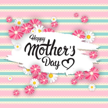 Mutlu anneler günü, bahar tatil tebrik kartı afiş