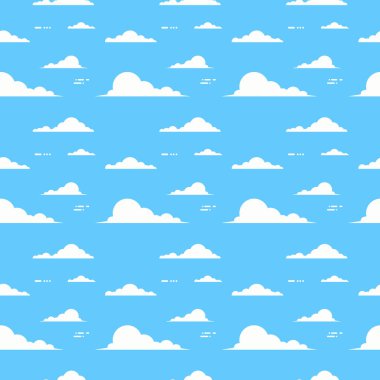 Bulut üzerinde mavi arka plan gökyüzü Seamless Modeli
