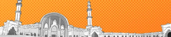 Nabawi Moschee Gebäude muslimische Religion Ramadan Kareem heiliger Monat — Stockvektor