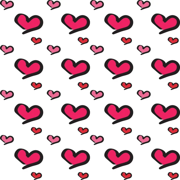 Forme de coeur Symbole d'amour Modèle sans couture — Image vectorielle