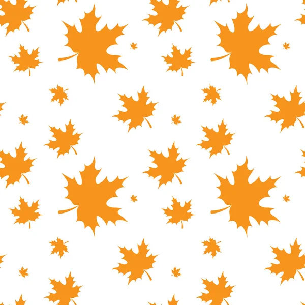 Yellow Maple Leaf Autumn Seamless Pattern — Stock Vector