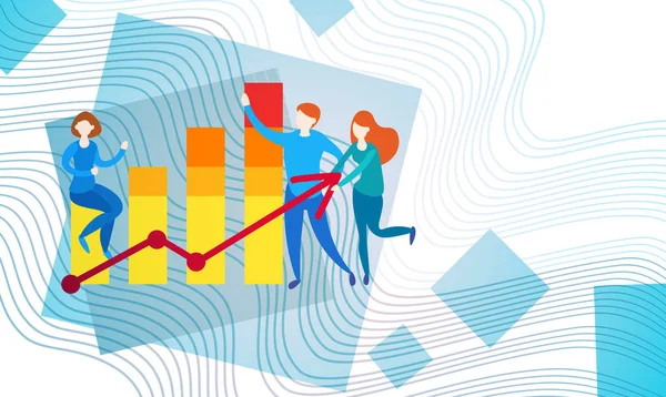 Entrepreneurs Bancaire Comptable Finance Analyse des données des entreprises Graphique financier — Image vectorielle