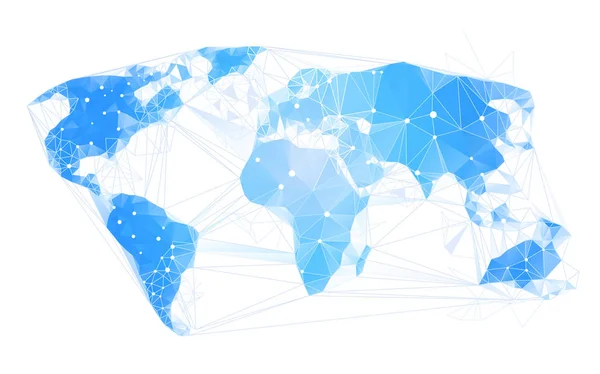 Mapa del Mundo Abstracto Geométrico Poligonal Tierra — Vector de stock