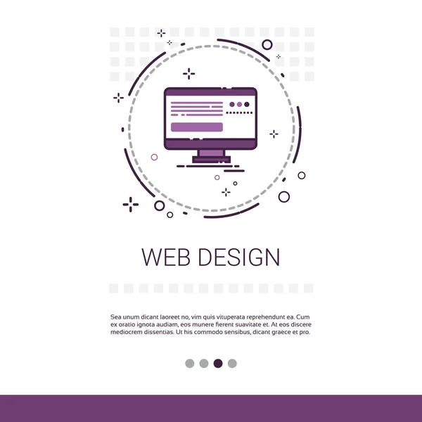 Web Design Software Development Computer Programming Device Technology Banner with Copy Space — стоковый вектор