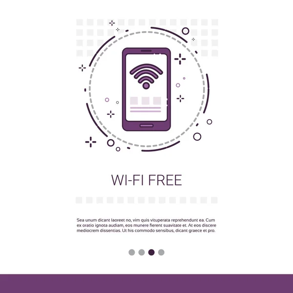 Banner di connessione wireless gratuito segnale Wifi con spazio di copia — Vettoriale Stock