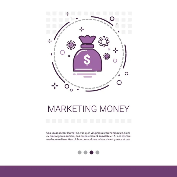 Banner de idea de negocio de visión de marketing de dinero con espacio de copia — Vector de stock