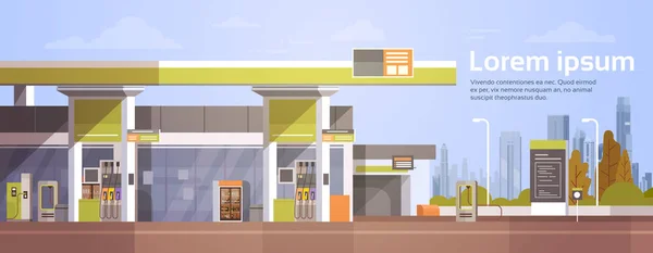Araba gaz benzin istasyonunda yakıt — Stok Vektör