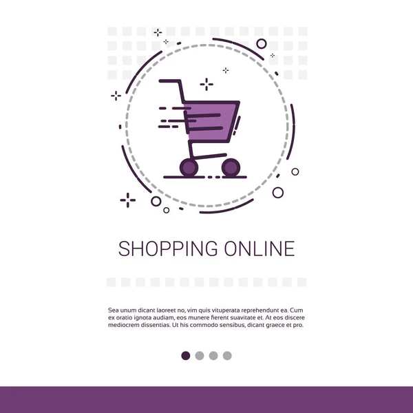 Banner de loja móvel de compras on-line com espaço de cópia — Vetor de Stock
