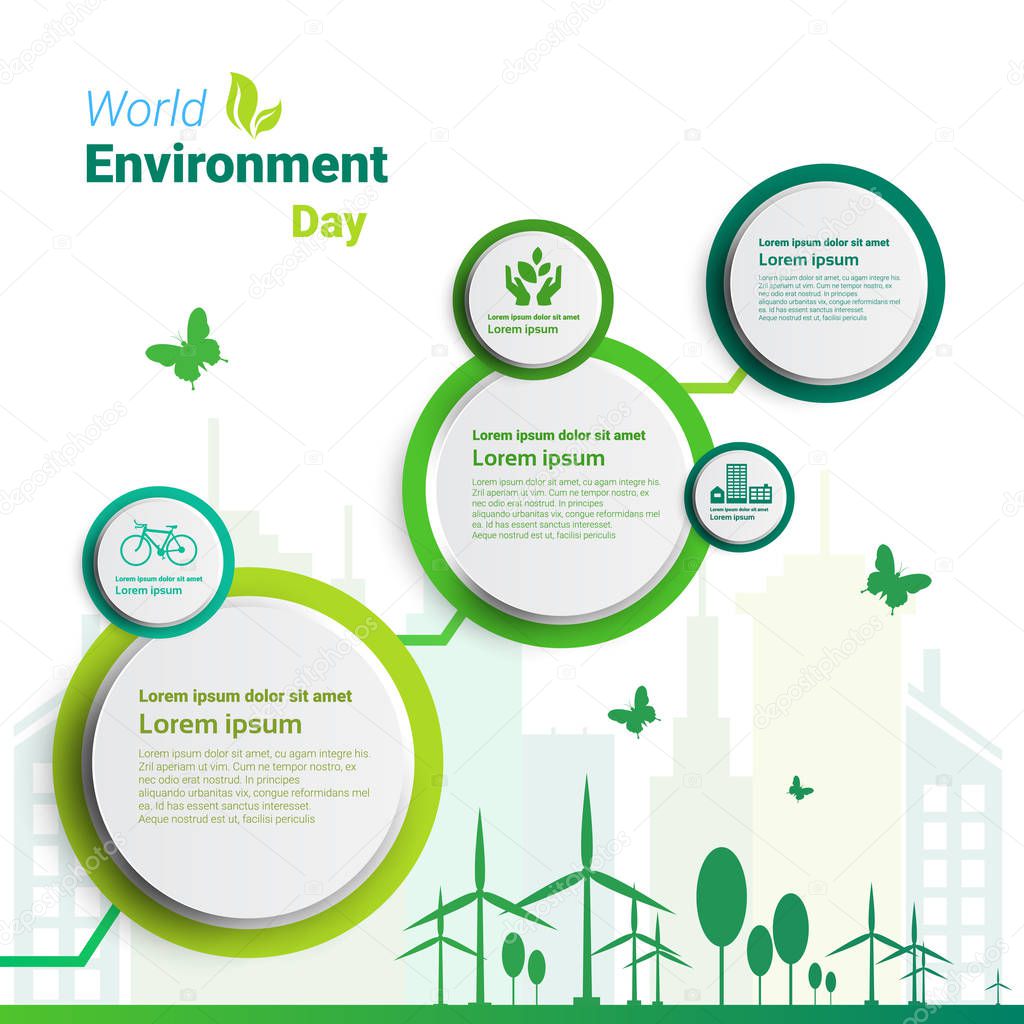 Earth Green City World Environment Day Ecology Protection Holiday Greeting Card