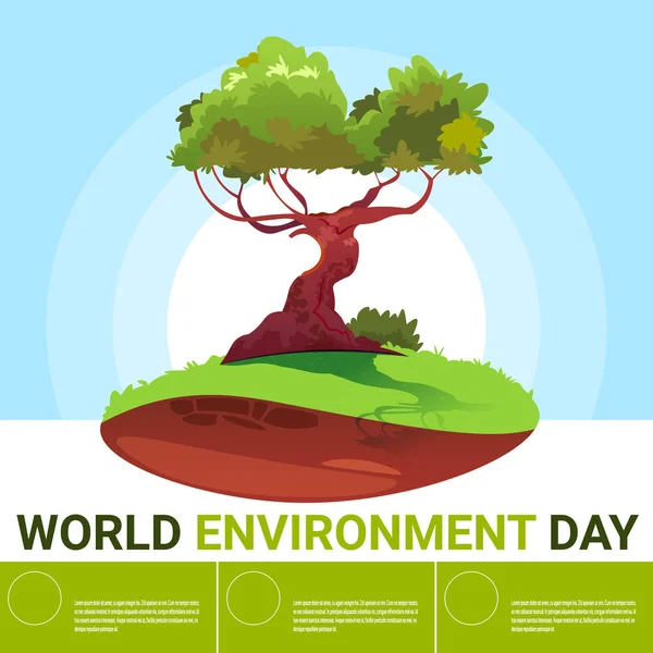 Παγκόσμιο περιβάλλον ημέρα οικολογία προστασίας διακοπών ευχετήρια κάρτα — Διανυσματικό Αρχείο