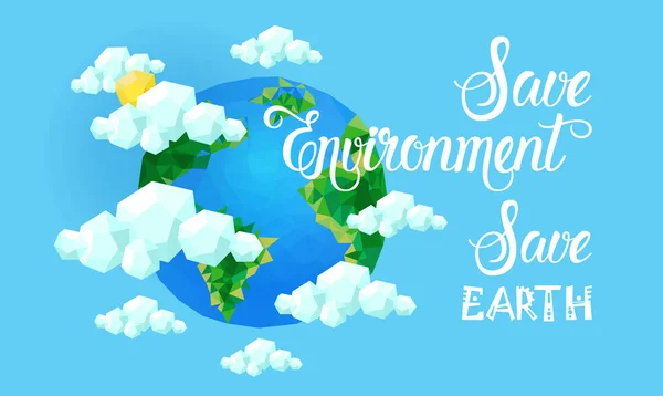Journée mondiale de l'environnement Protection de l'environnement Carte de vœux des fêtes — Image vectorielle