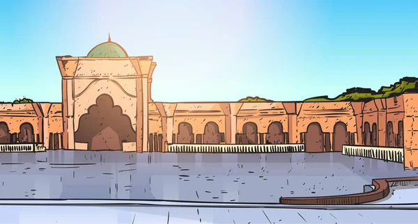 Nabawi Moschee Gebäude muslimische Religion Ramadan Kareem heiliger Monat — Stockvektor