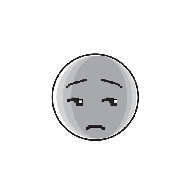 Sad Cartoon Face Negative People Emotion Icon — Stock Vector