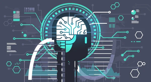 Actividad abstracta de las neuronas cerebrales, Banner del concepto de inteligencia del pensamiento de la medicina — Archivo Imágenes Vectoriales